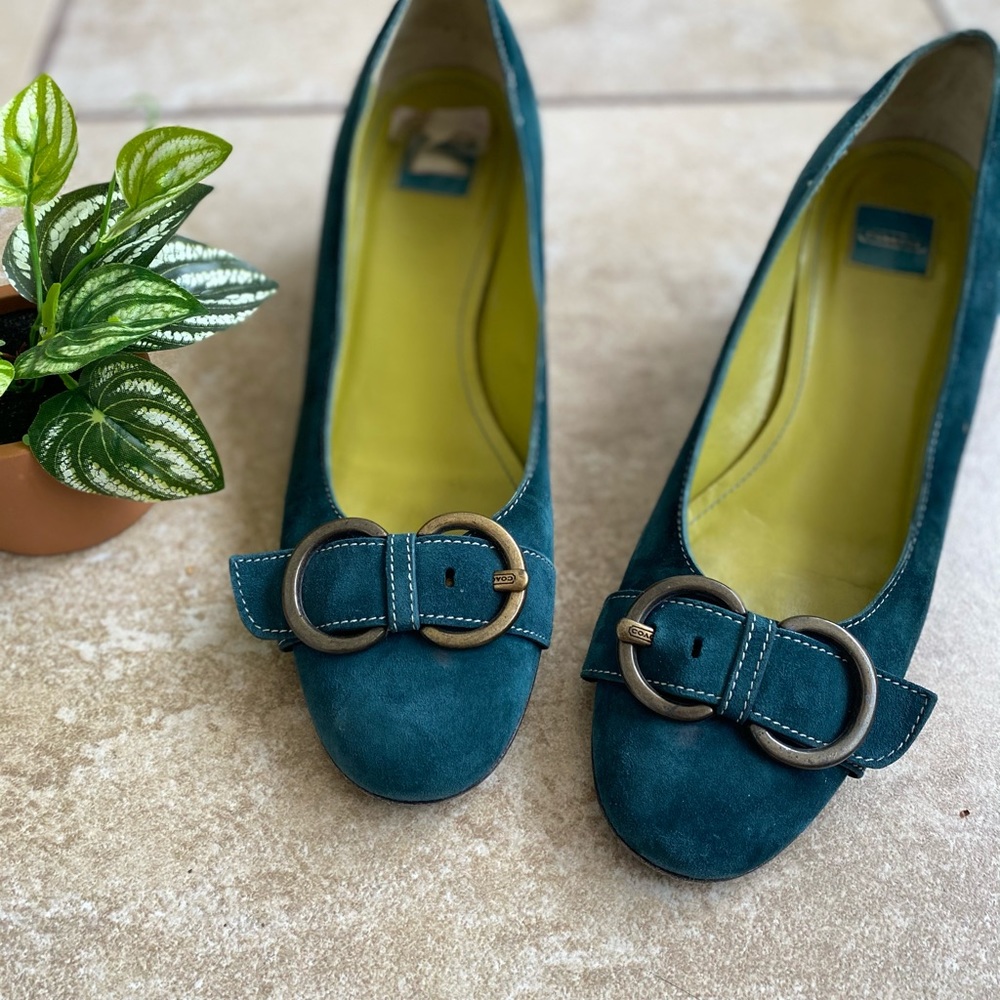 Vintage Coach Suede Chunky Heels